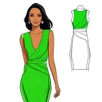 vibrant green sleeveless dress image